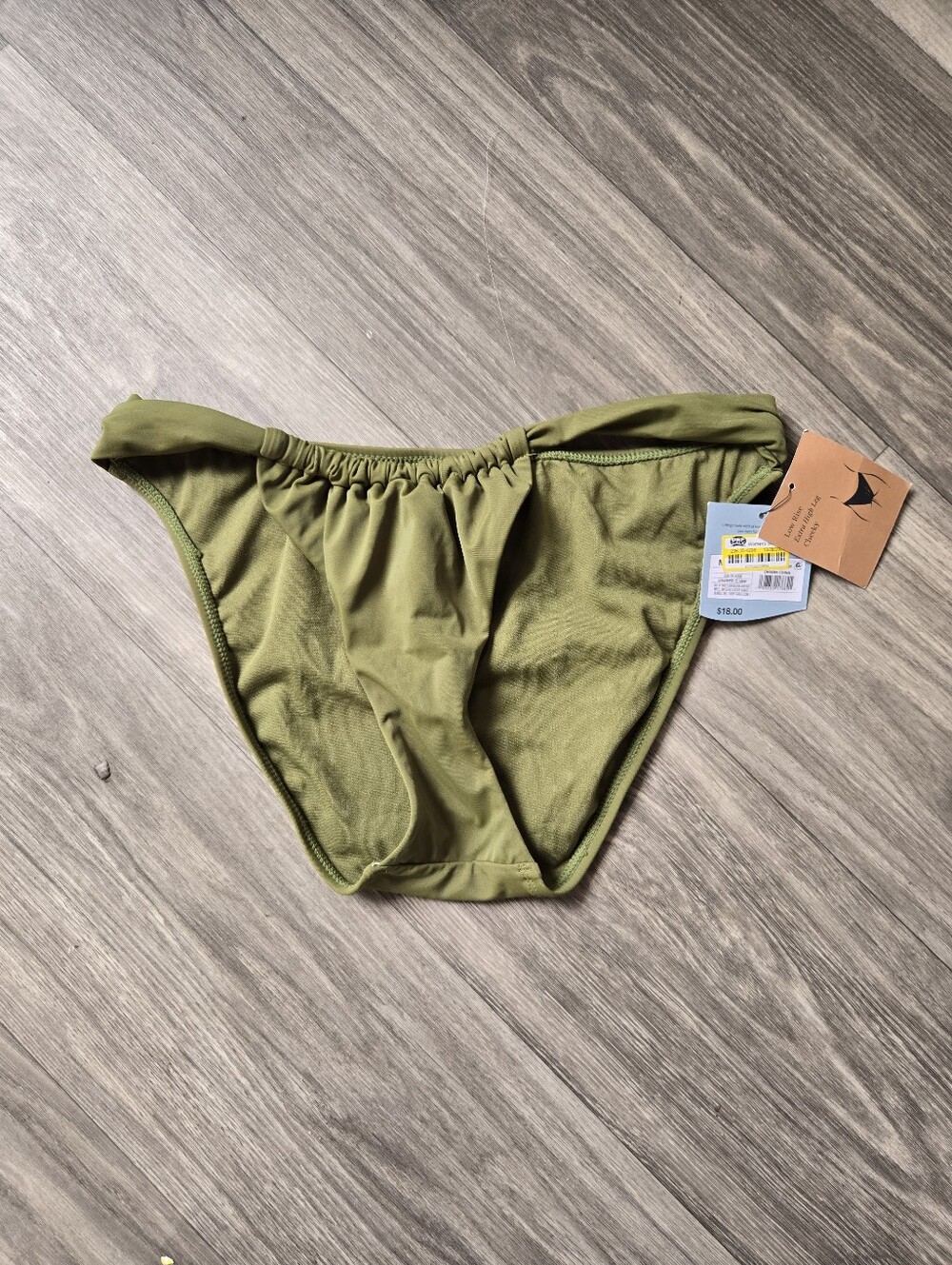 Shade & Shore Olive Womans Swim Bottom - Solid Olive Green Size M Bottoms